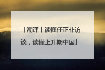 潮评丨读懂任正非访谈，读懂上升期中国
