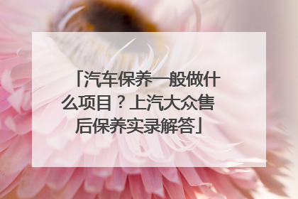 汽车保养一般做什么项目？上汽大众售后保养实录解答
