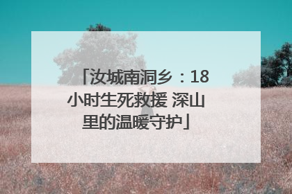 汝城南洞乡：18小时生死救援 深山里的温暖守护
