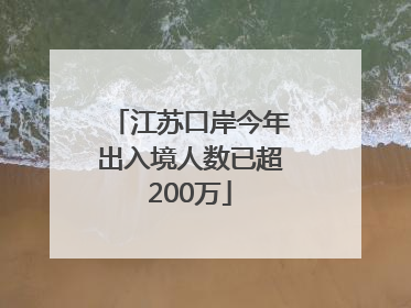 江苏口岸今年出入境人数已超200万