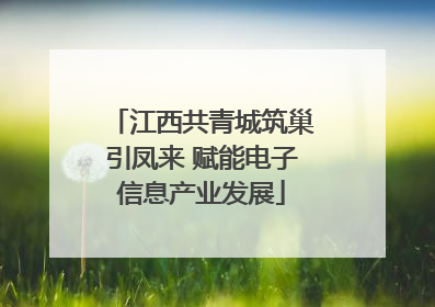 江西共青城筑巢引凤来 赋能电子信息产业发展