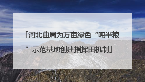 河北曲周为万亩绿色“吨半粮”示范基地创建指挥田机制
