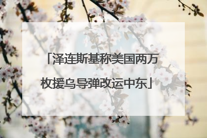 泽连斯基称美国两万枚援乌导弹改运中东