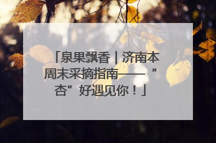 泉果飘香｜济南本周末采摘指南——“杏”好遇见你！