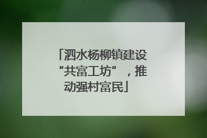 泗水杨柳镇建设“共富工坊”，推动强村富民