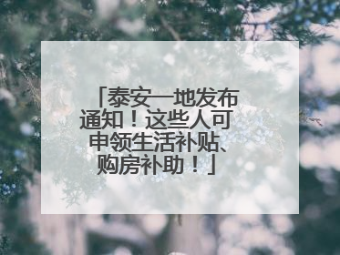 泰安一地发布通知！这些人可申领生活补贴、购房补助！