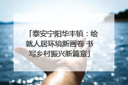 泰安宁阳华丰镇：绘就人居环境新画卷 书写乡村振兴新篇章
