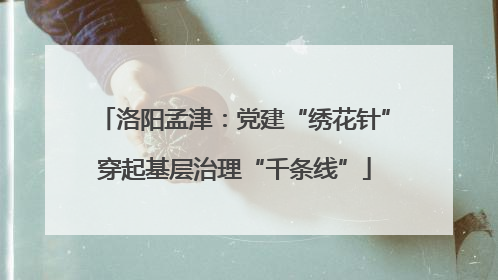 洛阳孟津：党建“绣花针”穿起基层治理“千条线”