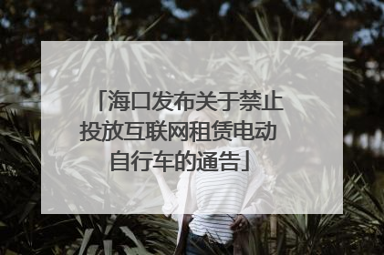 海口发布关于禁止投放互联网租赁电动自行车的通告