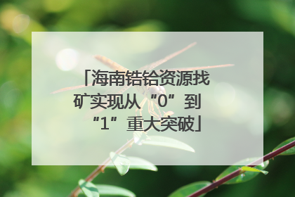 海南锆铪资源找矿实现从“0”到“1”重大突破