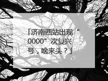 济南西站出现“0000”次复兴号，啥来头？