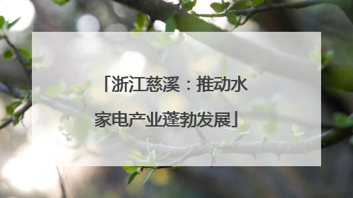 浙江慈溪：推动水家电产业蓬勃发展