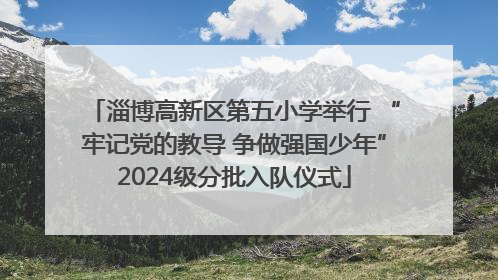 淄博高新区第五小学举行 “牢记党的教导 争做强国少年”2024级分批入队仪式