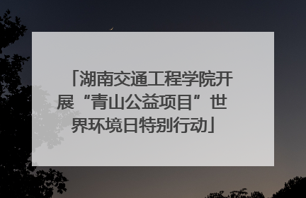 湖南交通工程学院开展“青山公益项目”世界环境日特别行动