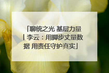 聊统之光 基层力量丨李云：用脚步丈量数据 用责任守护真实
