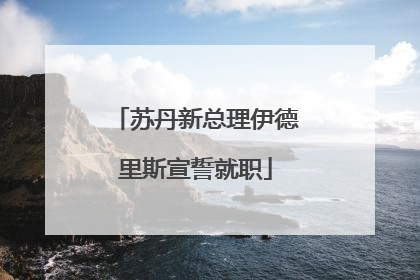 苏丹新总理伊德里斯宣誓就职