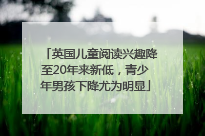 英国儿童阅读兴趣降至20年来新低，青少年男孩下降尤为明显