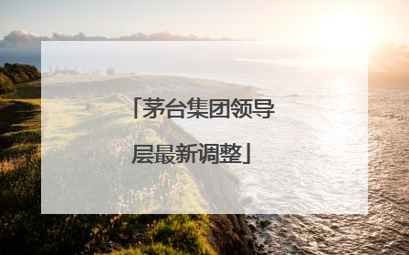 茅台集团领导层最新调整