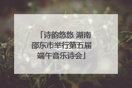 诗韵悠悠 湖南邵东市举行第五届端午音乐诗会