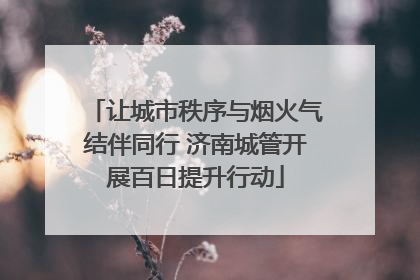 让城市秩序与烟火气结伴同行 济南城管开展百日提升行动