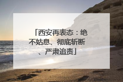 西安再表态：绝不姑息、彻底斩断、严肃追责