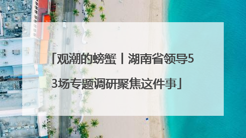 观潮的螃蟹丨湖南省领导53场专题调研聚焦这件事