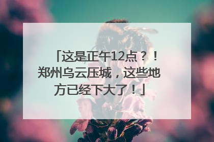这是正午12点？！郑州乌云压城，这些地方已经下大了！
