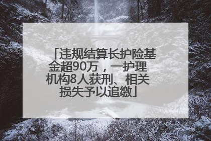 违规结算长护险基金超90万，一护理机构8人获刑、相关损失予以追缴