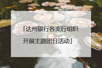 达州银行各支行组织开展主题团日活动