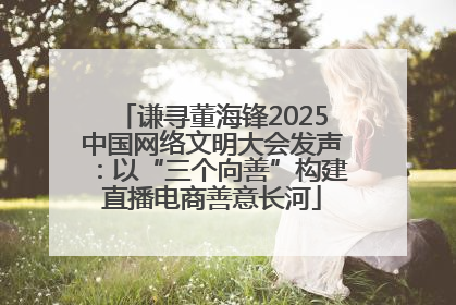 谦寻董海锋2025中国网络文明大会发声：以“三个向善”构建直播电商善意长河