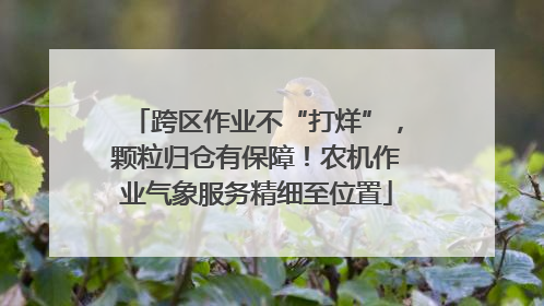 跨区作业不“打烊”，颗粒归仓有保障！农机作业气象服务精细至位置