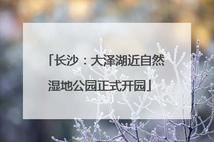 长沙：大泽湖近自然湿地公园正式开园