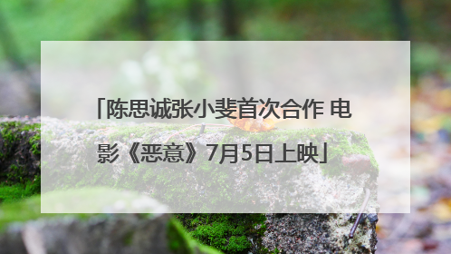 陈思诚张小斐首次合作 电影《恶意》7月5日上映