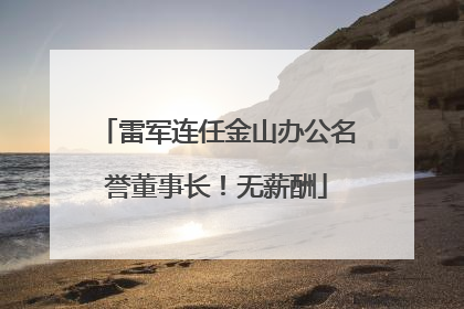 雷军连任金山办公名誉董事长！无薪酬