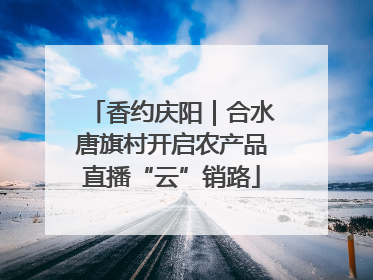 香约庆阳｜合水唐旗村开启农产品直播“云”销路