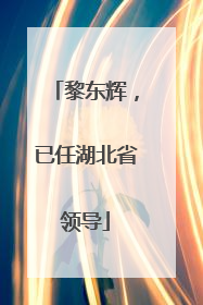 黎东辉，已任湖北省领导