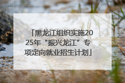 黑龙江组织实施2025年“振兴龙江”专项定向就业招生计划