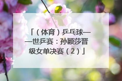 （体育）乒乓球——世乒赛：孙颖莎晋级女单决赛（2）
