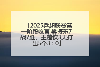 2025乒超联赛第一阶段收官 樊振东7战7胜、王楚钦3天打出5个3∶0