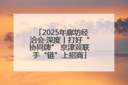 2025年廊坊经洽会·深度丨打好“协同牌” 京津冀联手“链”上招商