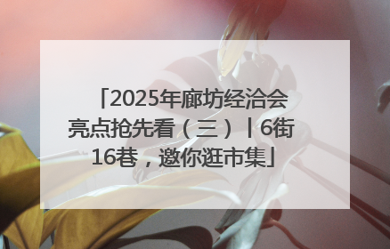 2025年廊坊经洽会亮点抢先看（三）丨6街16巷，邀你逛市集