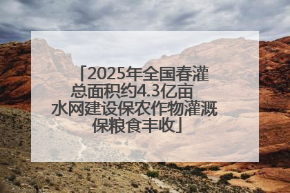 2025年全国春灌总面积约4.3亿亩 水网建设保农作物灌溉 保粮食丰收