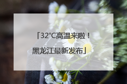 32℃高温来啦！黑龙江最新发布