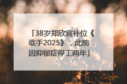 38岁郑欣宜补位《歌手2025》，此前因抑郁症停工两年