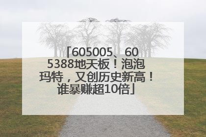 605005、605388地天板！泡泡玛特，又创历史新高！谁暴赚超10倍
