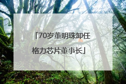 70岁董明珠卸任格力芯片董事长