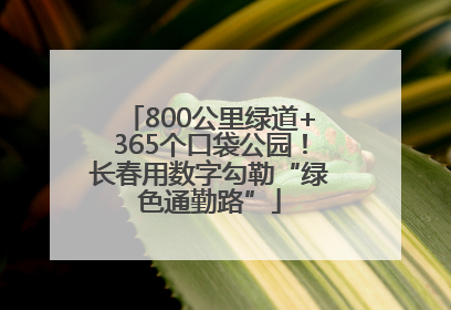 800公里绿道+365个口袋公园！长春用数字勾勒“绿色通勤路”